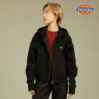 在飛比找momo購物網優惠-【Dickies】女款黑色抓絨經典三色Logo織標抽繩連帽外