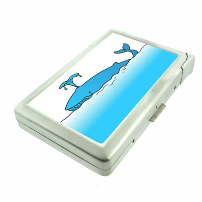 Whale Em1 Cigarette Case with Built in Lighter Metal Wallet