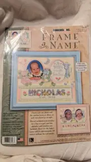 Dimensions Frame A Name Gift from God Birth Record Counted Cross Stitch Kit 6948
