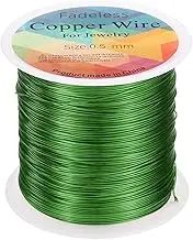 uxcell Artistic Wire 203ft Length 24 Gauge Copper Craft Jewelry Wrapping Wire Tarnish Resistant Beading for Jewelry Making Supplies Crafting, Green