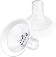 2pcs 17mm Soft Rim Flanges with 106 Degree Wider Opening Angle for Medela Breast Pump, PersonalFit, Freestyle, Maxflow, Freestyle Flex Swing Maxi Connector, Lansinoh Signature Pro