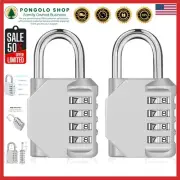 4-Digit Silver Combination Lock Set - Heavy Duty for Lockers & Toolboxes