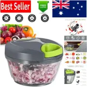 Portable Manual Food Processor - Versatile 2 Cup Vegetable Chopper in Grey