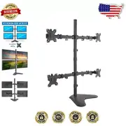 Height Adjustable Quad Monitor Stand - Freestanding 4 Screen Mount up to 32 I...