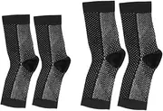 YOSADIER 2 Pairs Nylon Compression Socks for Sports Antifatigue Moisture Wicking Stockings for Running Climbing Xl Black Breathable and Durable Design