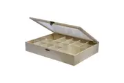 Boyle Wooden 40cm Memory Box Storage Organiser w 18 Dividers Hinge Opening
