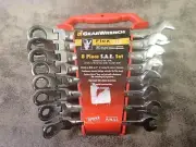 NEW Gearwrench 9701 SAE 8 Piece Flex Head Ratcheting Wrench Set (BN390)