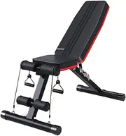 Adjustable Weight Bench Home Gym Workout Bench Press for Strength Training with Resistance Bands