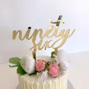 Acrylic Gold 'ninety six' Birthday Cake Topper Birthday Decorations Supplies
