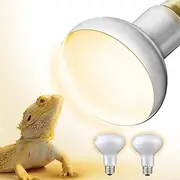 UVA Reptile Heating Lamp - Full Spectrum 50W/100W Bulb Black Light for Tortoise, Lizard, Bearded Dragon Tank E27 Base 2pcs