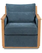 Classic Home Norman Upholstered Linen Fabric Swivel Accent Chair