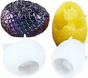 HSHGZSR 2Pcs Dragon Egg Mold 1 Vertical and 1 Horizontal Dragon Silicone Mold Homemade Candle Making Mold Decorative Silicone Dragon Candle Mold Cartoon Mold 3D Home Decoration Mold for Candle(White)