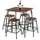 Giantex 5-piece Bar Table Set Pub Dining Table Set w/ Counter Height Bar Stools