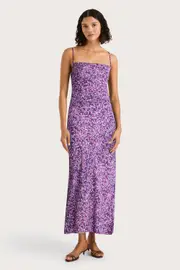 Rosas Midi Dress Meander Micro Purple - Final Sale