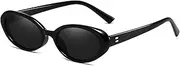 [AIEYEZO] Retro Oval Sunglasses for Women Fashion Small Oval Frame Sun Glasses 90s Vintage Style Shades