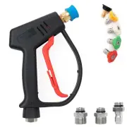 5000PSI Short Pressure Washer Gun, Power Washer Gun with 5 Quick Connect Nozz...