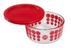 NWT NEW Pyrex 100th Anniversary Red Polka Dots 4 cup Glass Storage Bowl with Lid