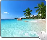 KUOSGM Mouse Pad, Premium-Textured Mouse Mat, Non-Slip Rubber Base Mousepad for Laptop, Computer & PC,9.5×7.9 in,Hawaii Beach