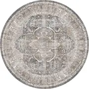 Royal Ash Distressed Washable Round Rug