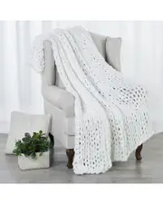 Kathy Ireland Chunky Knit Chenille Throw