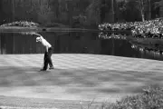 Jack Nicklaus victorious after making putt on green during Friday - Old Photo 1