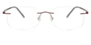 Rectangle Rimless Titanium Men's Glasses Online Red Size 55 - Lenses Included - Private Health Rebate - Blue Light Block - SmartBuy Collection