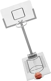 1Pc Mini Desktop Basketball Game Portable Silver Basketball Plaything for Adults Fun Family Interaction Sports Activity for Home Office Tabletop Fun