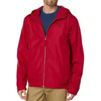 在飛比找ETMall東森購物網優惠-US Polo 2024男時尚襯裡紅色連帽拉鍊款夾克