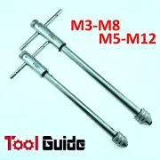 2pc M3-8 and M5-M12 Extra Long Ratchet Tap Wrench T Type Tapping Handle 2.6-8mm