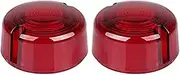 Vuzmode 3 Flat Smoked Bullet Turn Signal Lens Cover Falt Replaces OEM 68457-86, for Harley, Dyna Softail Sportster Motorbike Signal Lamp Shell(Red Red)