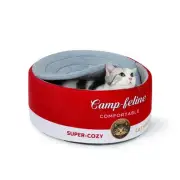 Can-Shaped Cat Bed – Ramen Bowl Cat Bed with Cover | Cute Enclosed Cat Bed wi...