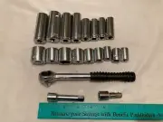 NEW - 20 PIECE 3/8" DRIVE 6 POINT SOCKET SET W/ RATCHET - FREE SHIP