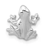 14K White Gold Solid Polished 3-D Frog Charm
