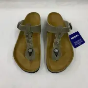 Birkenstock New w/ Box Gizeh Braided Iron Oiled Leather Regular Select Size