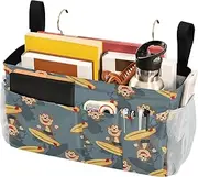 Caihoyu Bedside Storage Organizer Hanging Storage Bag for Remotes Phone,College Dorm,Camp,Baby Bed Rails Surfing Funny Monkey