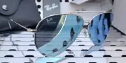 New Ray Ban RBR0101S 003/GA Aviator Reverse Sunglasses Silver w/62mm Light Blue