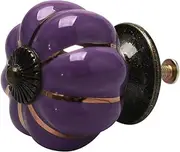 Ceramic Knob,Cabinet,Furniture Pull Handles,Door Pull,Drawer Pull Handle,Ceramic Knobs Vintage Knob Drawer Pumpkin Shaped Pull Handle Furniture Door Cabinet Cupboard Wardrobe Dresser Decorative Purpl