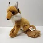 HANSA Sitting Toe Fox Plush Realistic Stuffed Animal Posable Legs W Hangtag