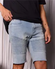 [Lucid] Lucid Men's Rome Denim Walk Shorts in Blue Size 32 32 Blue