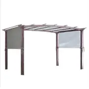 Pergola Replacement Canopy Cover with Fixation Strap Universal Waterproof Canopy Top for Outdoor Home Shade Structure Beige