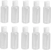 minkissy Sleek 50ml Plastic Empty Bottles Caps 10 Pack Travel Size Sample Bottles for Creams Gels Random