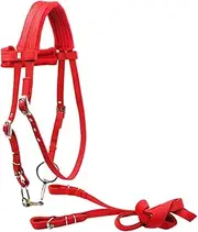 Amagogo Horse Bridle with Reins Halter Removable Snaffle Bit, Practical Side Pull Bridle Reins, Horse Riding Rope Riding Accessories