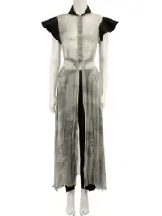 Vintage Sheer Top Pinstripe Trousers Set