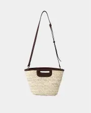 Rome Leather Palm Leaf Bag S