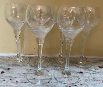 6 Cordial Glasses Pasodoble by SCHOTT ZWIESEL 5 1/2" Cut W/Frosted Accent Petals