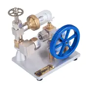 Stirling Cycle Engine Model Free Piston External Combustion with Flywheel Vertical