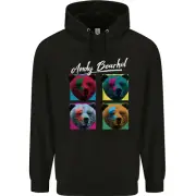 Andy Bearhol Funny Panda Bear Parody Art Mens 80% Cotton Hoodie