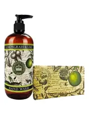 [English Soap Company] Royal Kew Gardens Lemongrass and Lime Hand Wash and Soap Bar Bundle