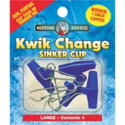NEW Neptune Tackle Kwik Change Large Sinker Clips 4 Pack By Anaconda