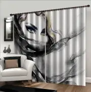3D Watercolor Ink Hair Beauty NAO047 Photo Curtain Printing Fabric Window Fay
